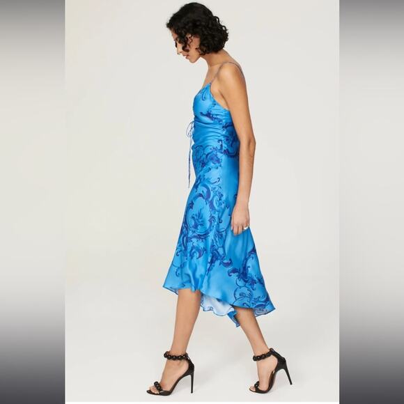 All Saints Alexia Isabella Dress Blue US 10 - Picture 4 of 11